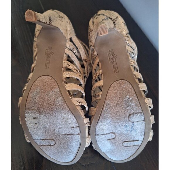 Fergalicious Faux Snakeskin Tan/Gold Hallucinate Heels/Pre-Owned,Size 6.5M - Picture 7 of 9